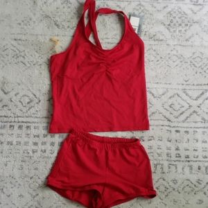 Danskin red dance matching set outfit